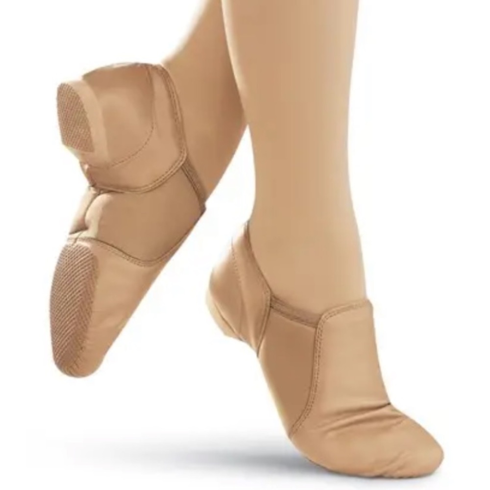 NEW CAPEZIO E SERIES Jazz SLIP ON LEATHER Shoes TAN SZ 7 DANCE DANCING